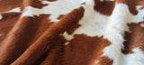 Brown and White Cowhide Rug , Size: Large(L), Code: AX12