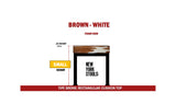 Brown & White Cowhide Bronx Stool | Cowhide Counter Stool | Luxury Cowhide Bar Stool | Rectangular Cushion | Height: Small