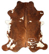 Brown and White Cowhide Rug , Size: Large(L), Code: AX93