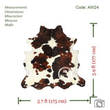 Tricolor Cowhide Rug , Size: Small(S), Code: AW24