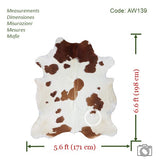 Brown and White Cowhide Rug , Size: Large(L), Code: AW139