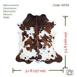 Tricolor Cowhide Rug , Size: Small(S), Code: AW54