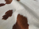 Brown and White Cowhide Rug , Size: Large(L), Code: AW139