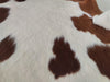 Brown and White Cowhide Rug , Size: Large(L), Code: AW139