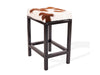 Brown & White Cowhide Manhattan Stool | Cowhide Counter Stool | Luxury Cowhide Bar Stool | Rectangular Cushion | Height: Medium