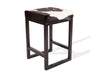 Black & White Cowhide Brooklyn Stool | Cowhide Counter Stool | Luxury Cowhide Bar Stool | Square Cushion | Height: Medium