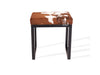 Light Tricolor Cowhide Bronx Stool | Cowhide Counter Stool | Luxury Cowhide Bar Stool | Rectangular Cushion | Height: Small