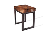 Dark Brindle Cowhide Bronx Stool | Cowhide Counter Stool | Luxury Cowhide Bar Stool | Rectangular Cushion | Height: Small