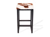 Brown & White Cowhide Brooklyn Stool | Cowhide Counter Stool | Luxury Cowhide Bar Stool | Square Cushion | Height: Large