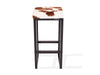 Brown & White Cowhide Brooklyn Stool | Cowhide Counter Stool | Luxury Cowhide Bar Stool | Square Cushion | Height: Extra Large