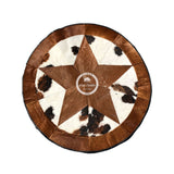 Round Cowhide Rug Tricolor Single Star 40" - 60"