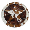 Round Cowhide Rug Tricolor Single Star 40" - 60"