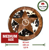 Round Cowhide Rug Tricolor Single Star 40" - 60"